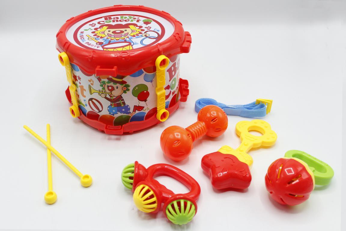 Baby Concert Drum And Rattle Set With Stick Toy (D17)